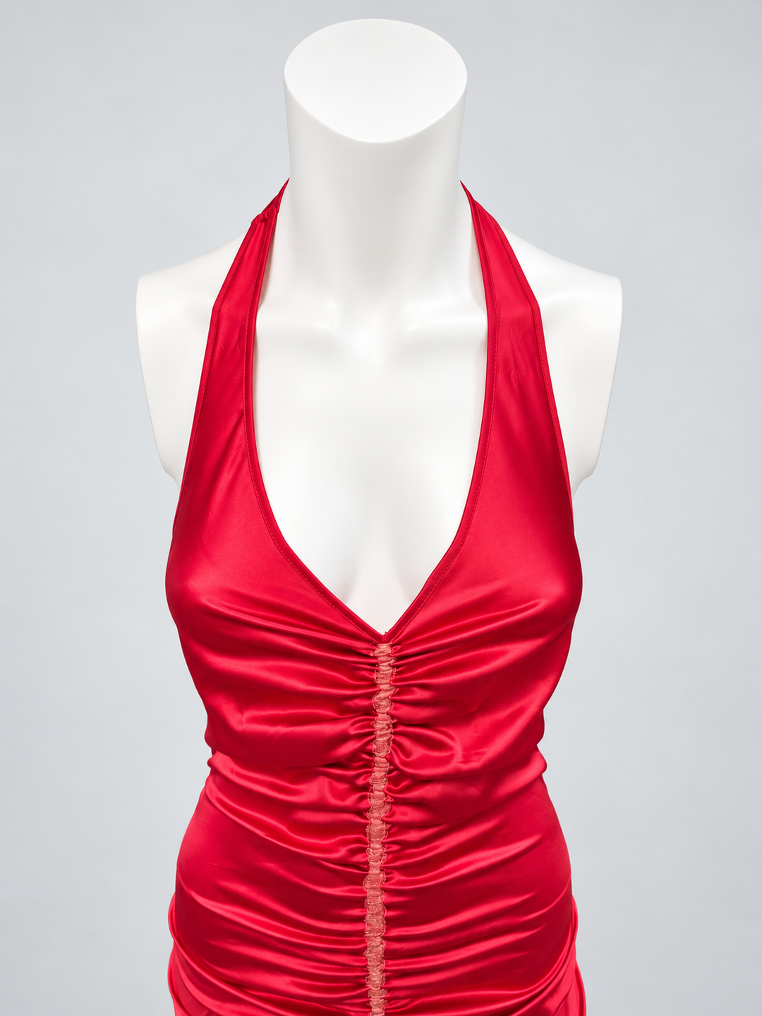 Vintage halter ruched mini dress