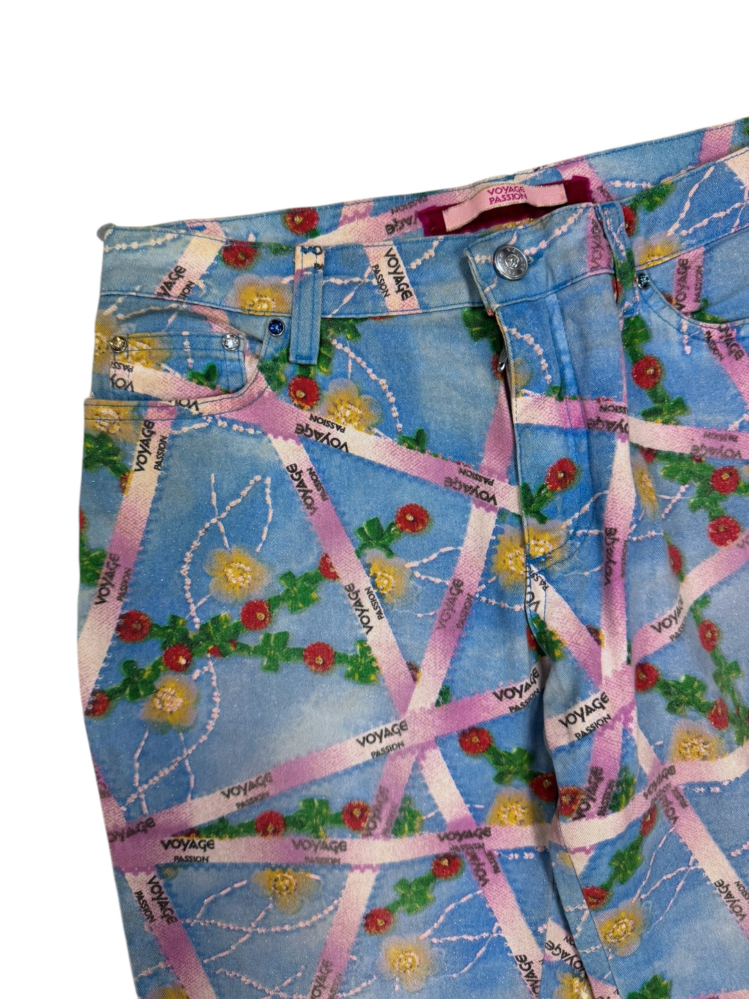 Voyage Passion Printed Flare Jeans Small