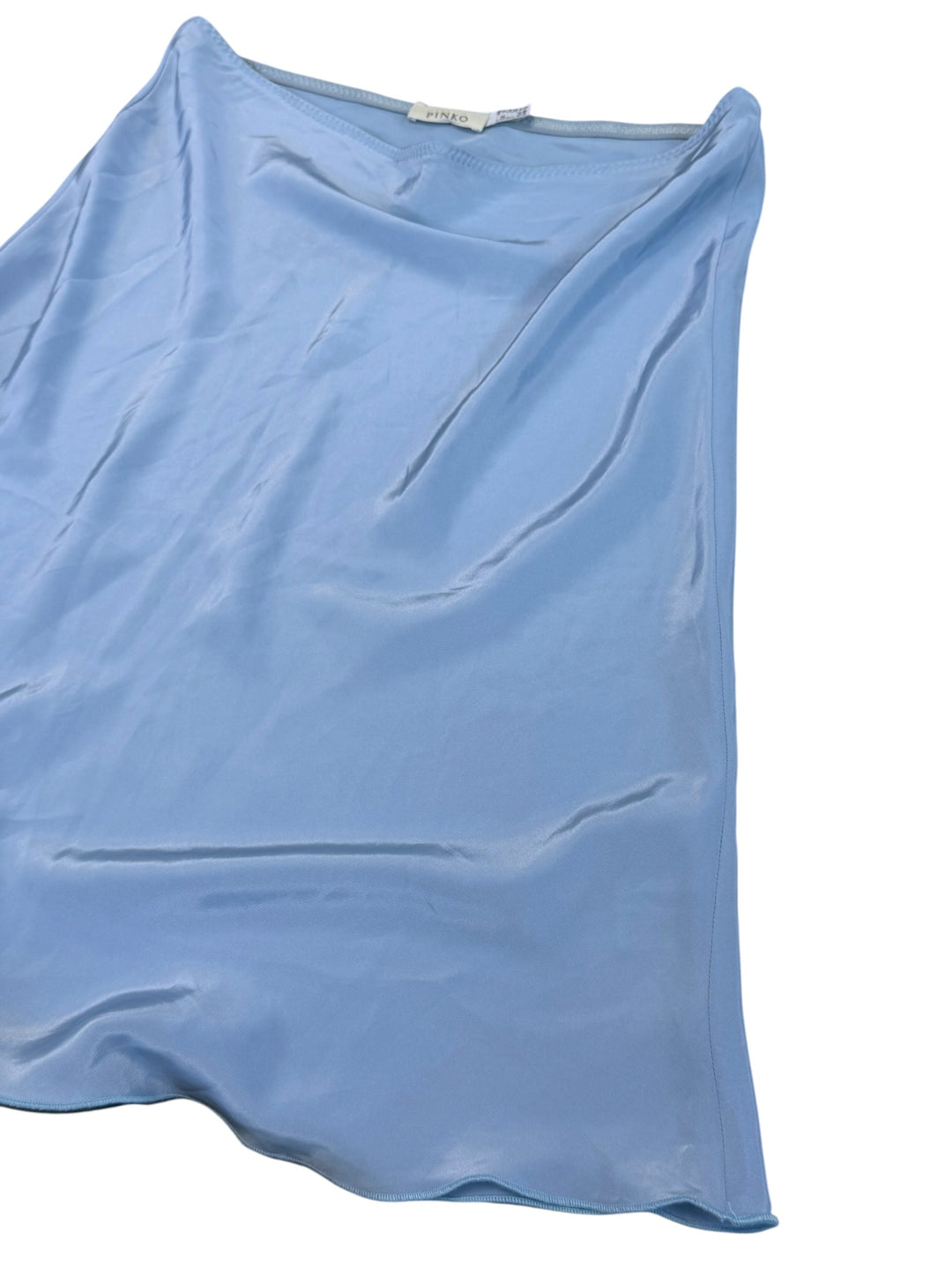 Pinko blue satin midi skirt