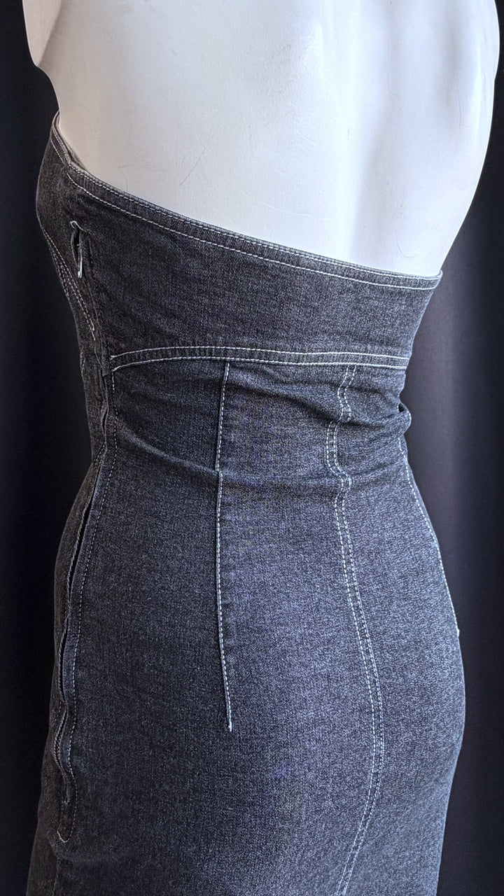 Moschino Jeans 2000s heart-bodice denim mini dress