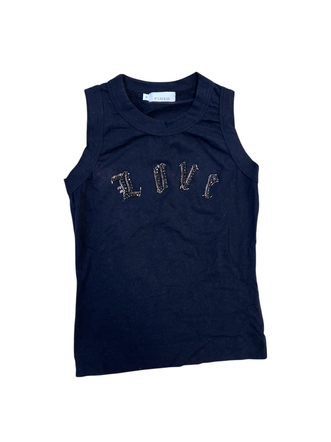 Pinko 2000’s BEADED CROSS sleeveless top women’s small