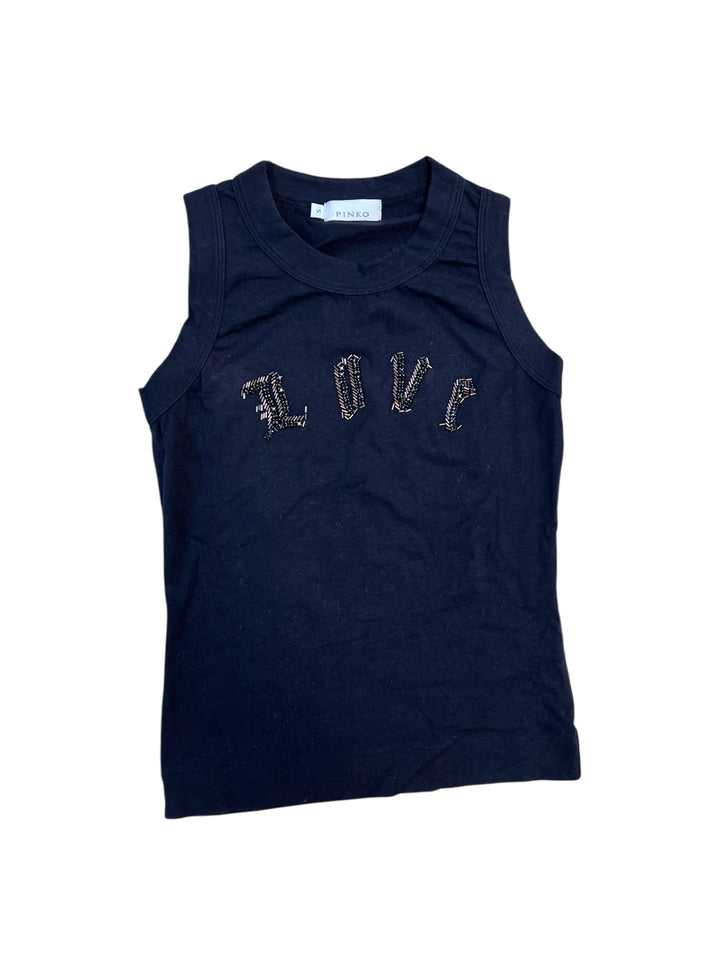 Pinko 2000’s BEADED CROSS sleeveless top women’s small