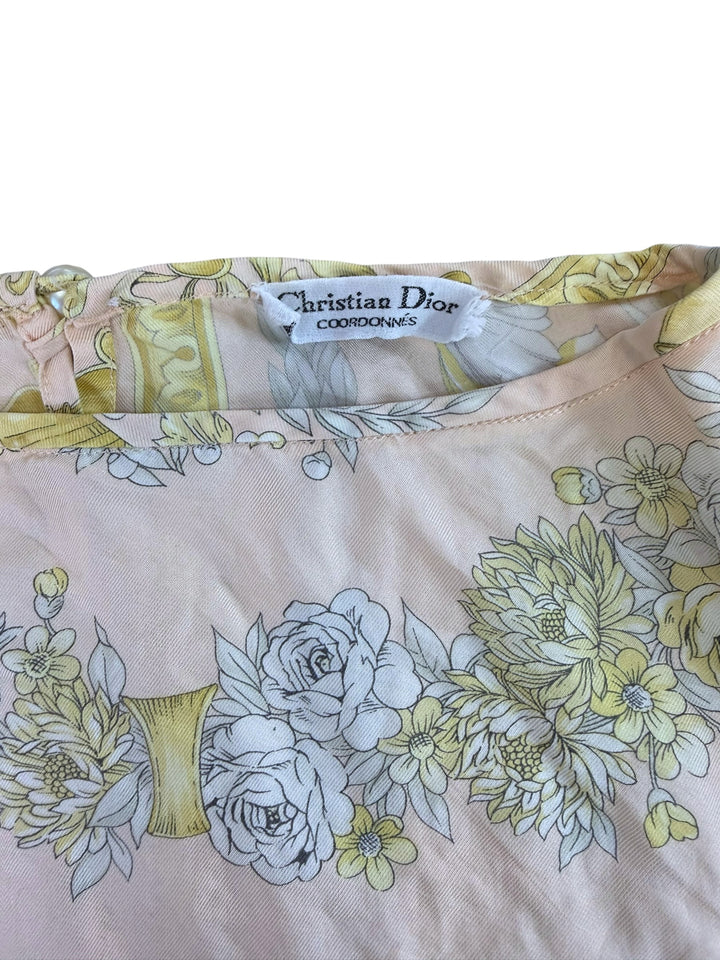 Christian Dior Coordonnés vintage silk baroque print top