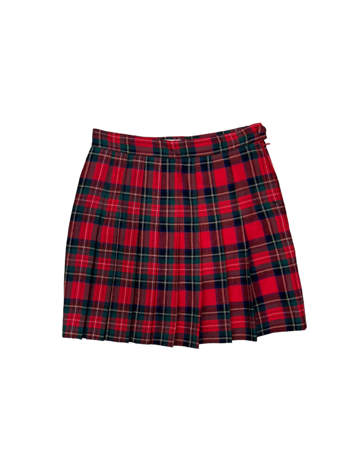 Vintage tartan plaid mini skirt large(44)