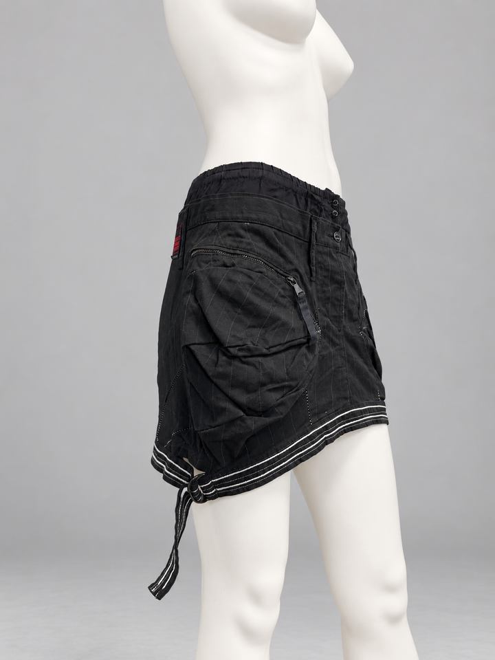 Marithé + François Girbaud pinstripe utility mini skirt