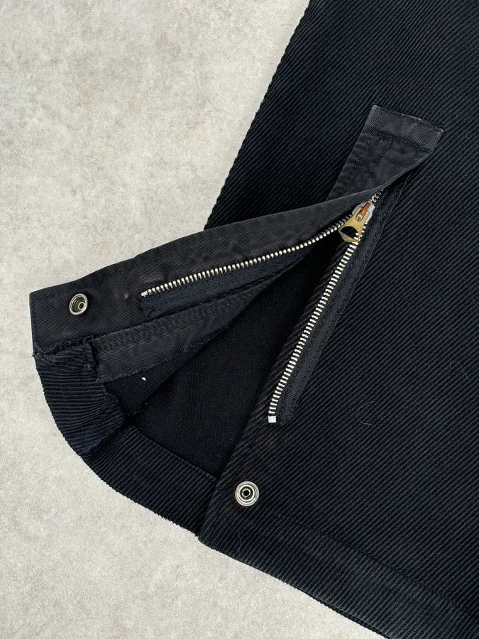 AW2005 Armani black corduroy cargo wide-leg pants