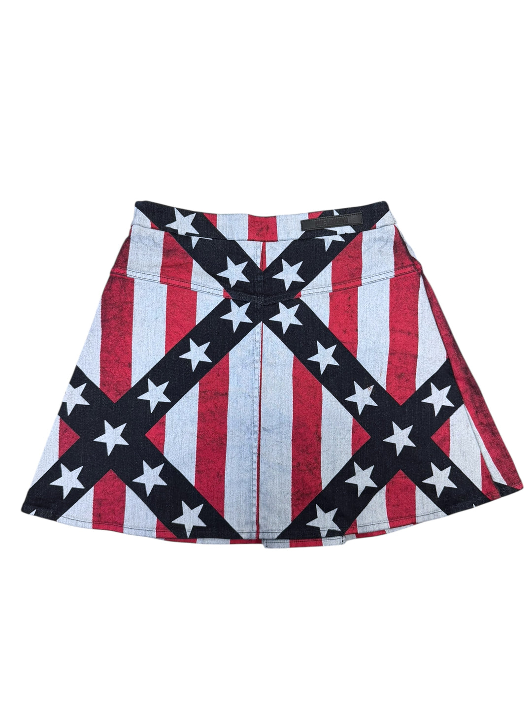Love Moschino 2000s American Flag Denim Mini Skirt
