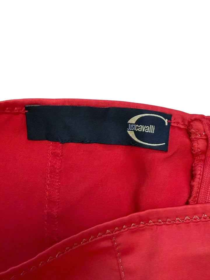 Just Cavalli red satin mermaid skirt