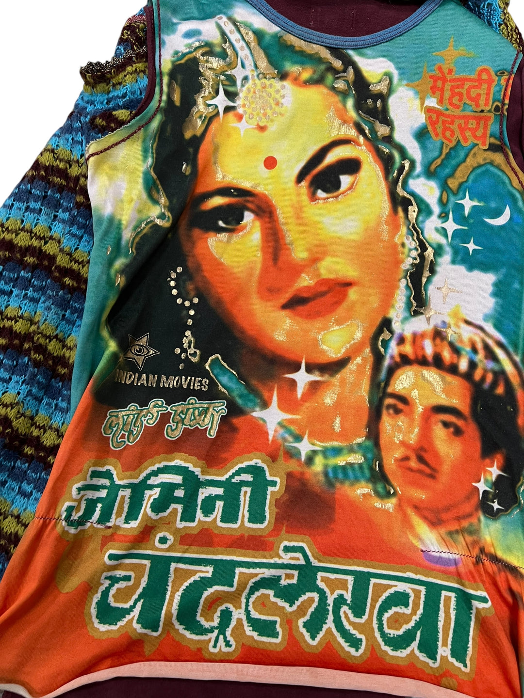 Miss Sixty Rare Indian movies print knit top women’s small