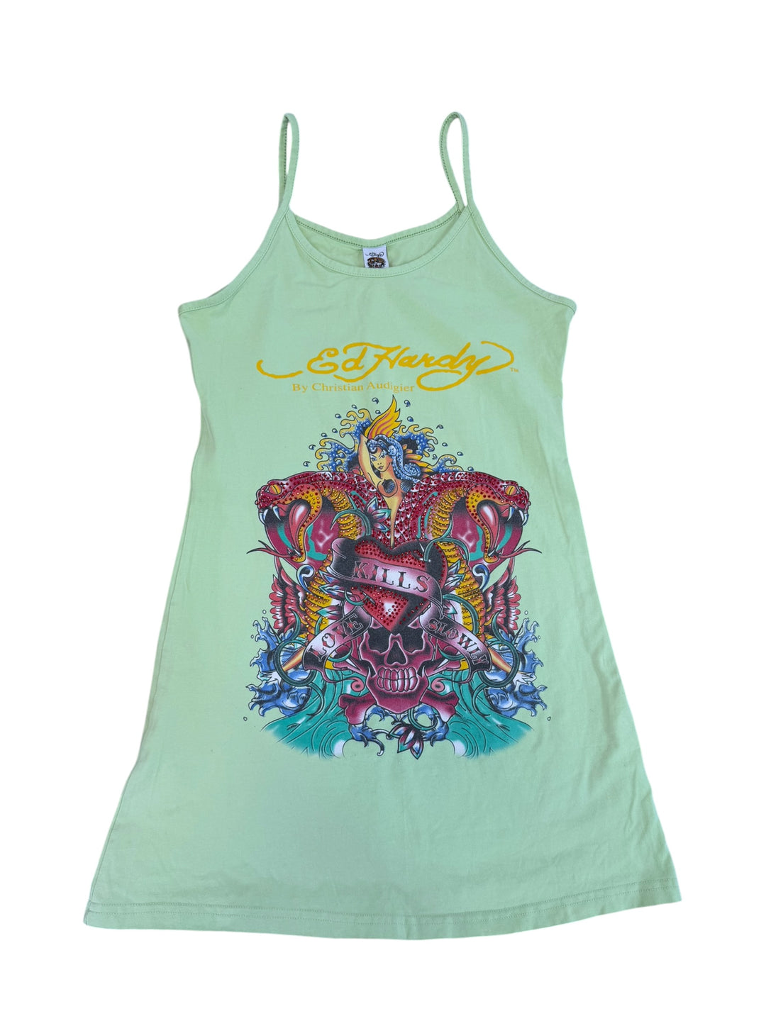 Ed Hardy by Christian Audigier graphic mini dress