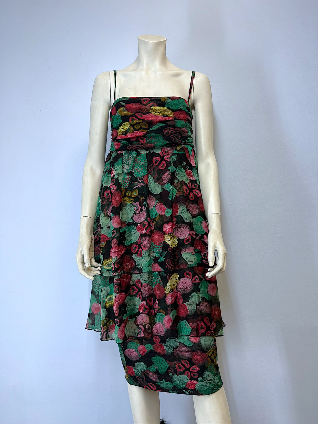 Isabel de pedro vintage 100% silk flared dress large