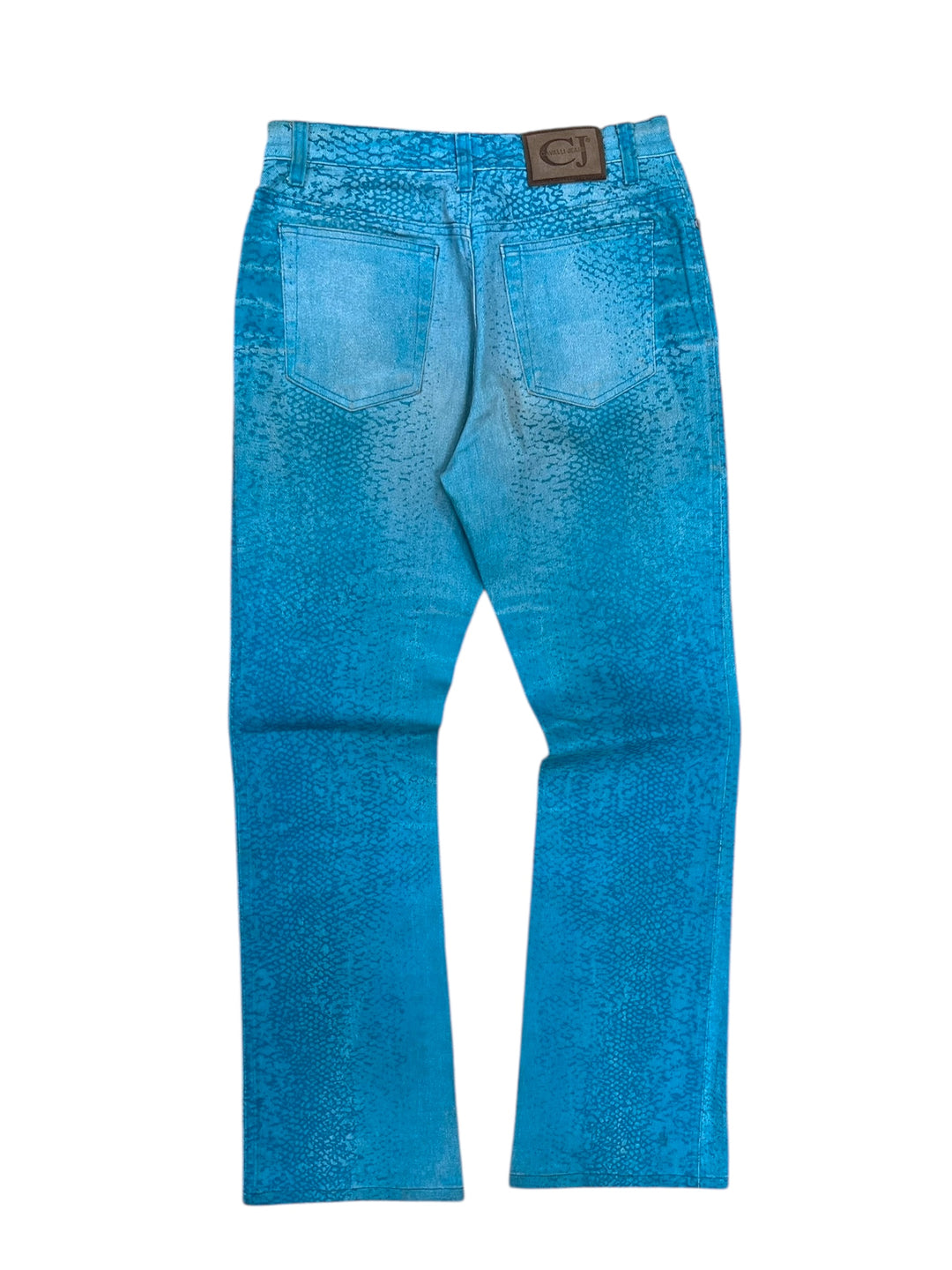 Cavalli Jeans Blue Snake Print Denim Pants Small eu36