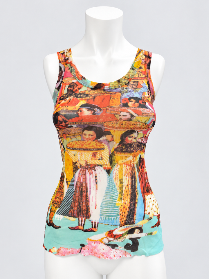 Jean Paul Gaultier Soleil vintage embellished Bollywood mesh tank top