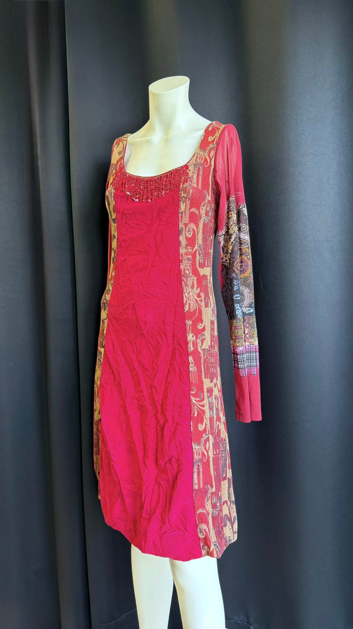 Save the Queen red printed embellished dress xl