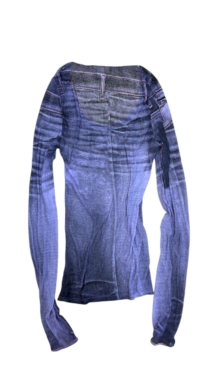 Vintage Roberto Cavalli Trompe L’Oeil mesh top