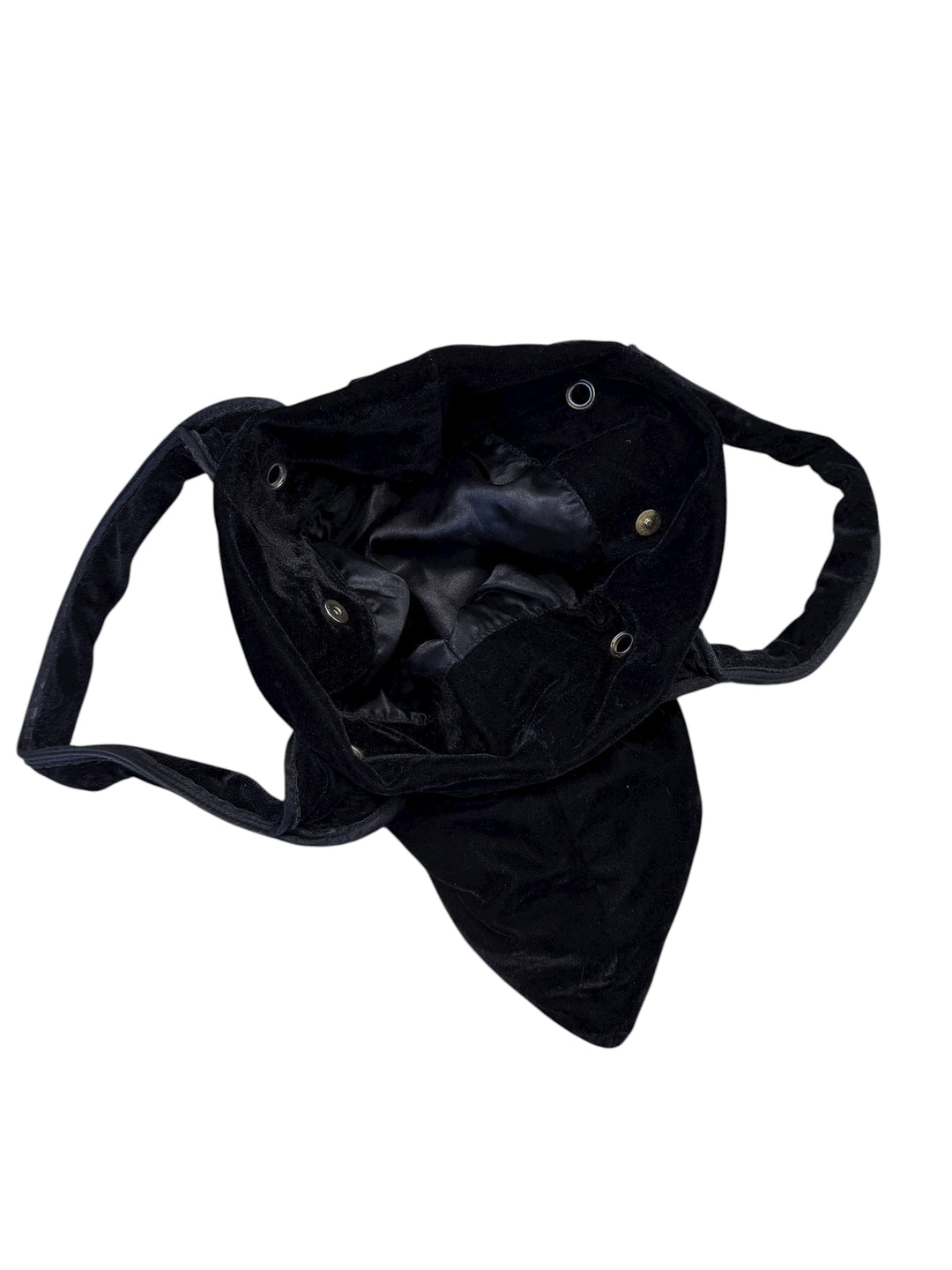 Vogue black velour tote bag gold embroidery