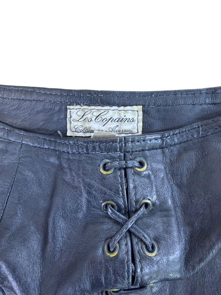 Les Copains lace-up leather skirt