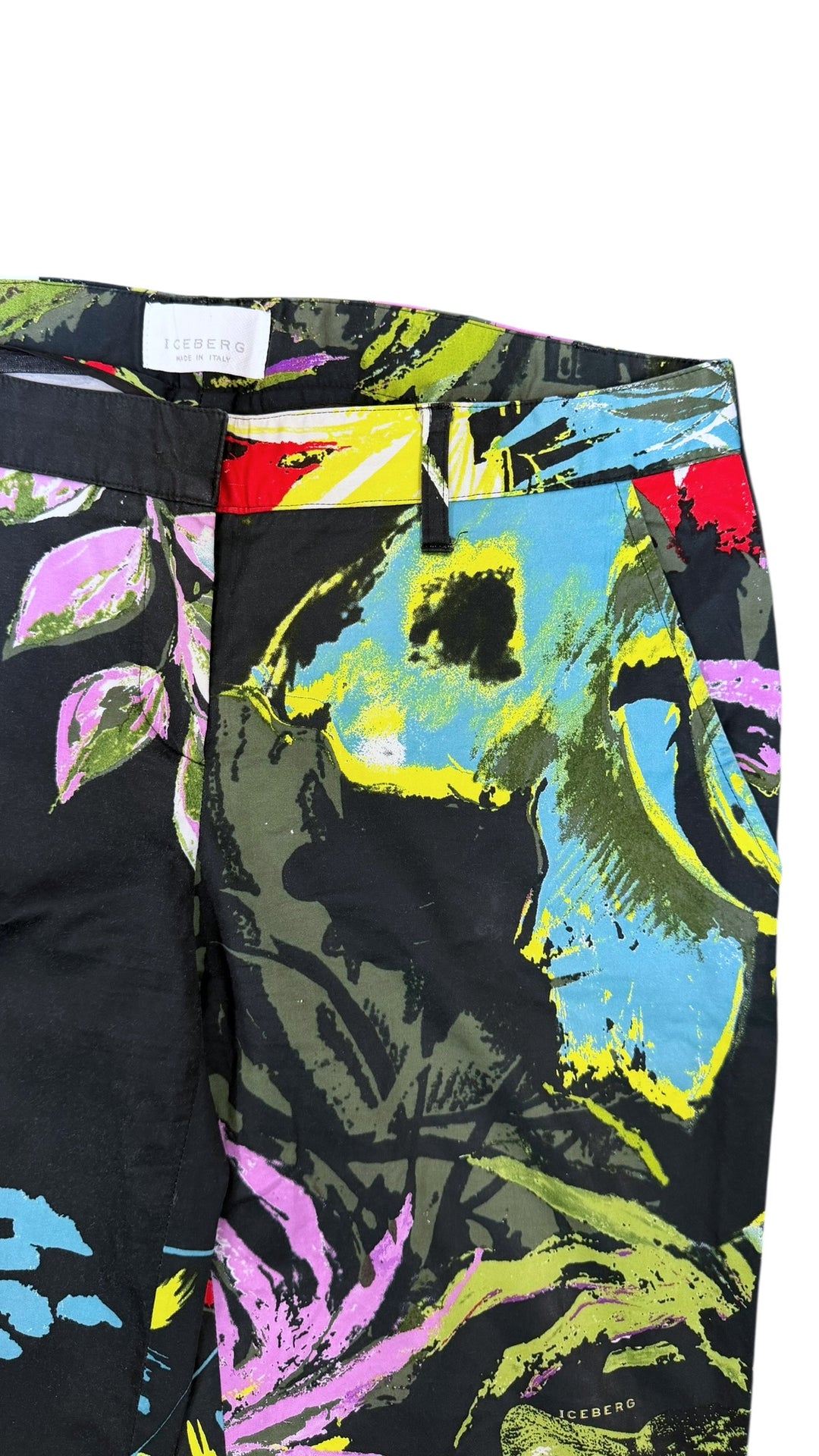 Iceberg tropical print straight leg trousers