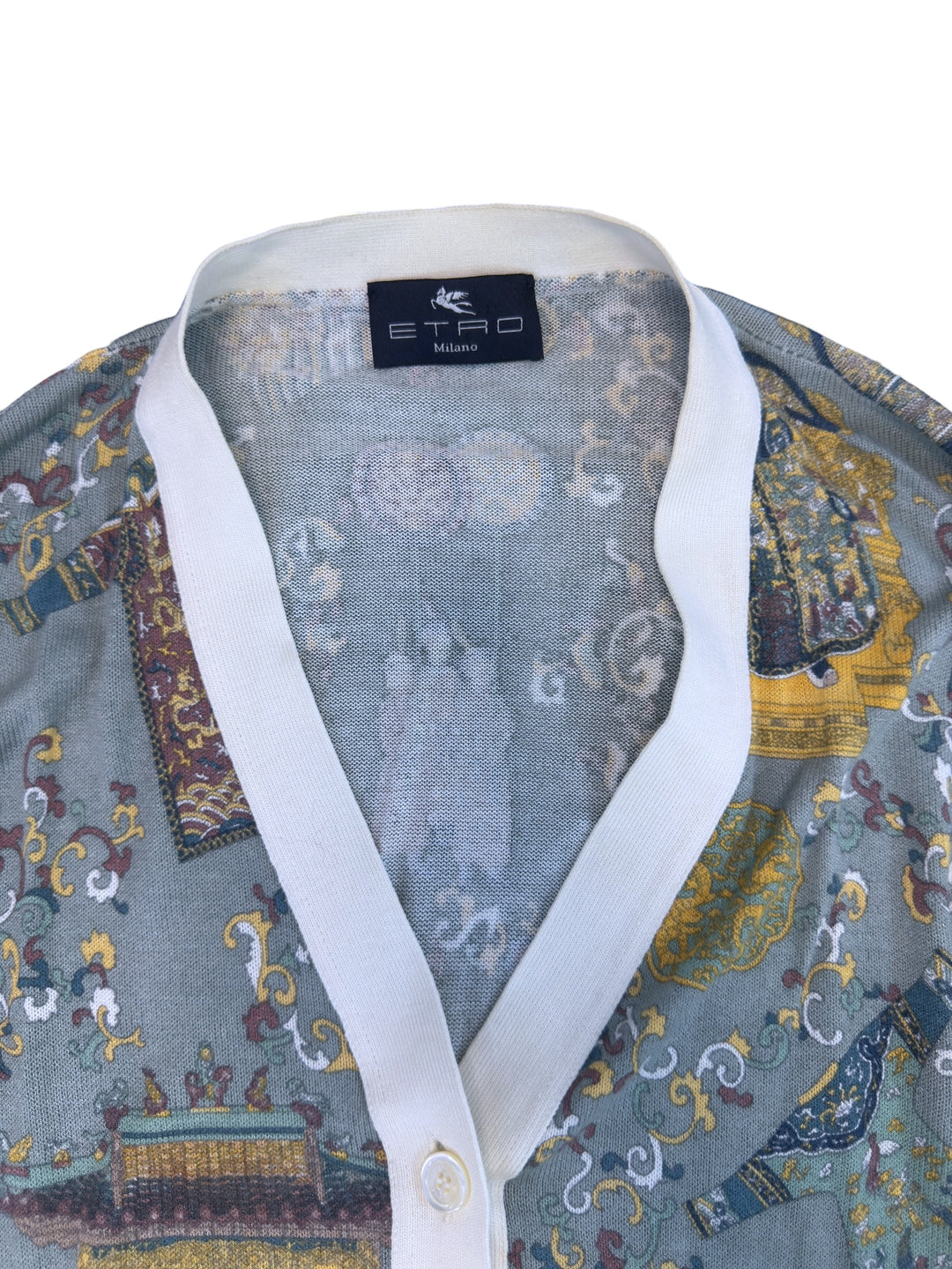 Etro milano oriental print silk blend cardigan