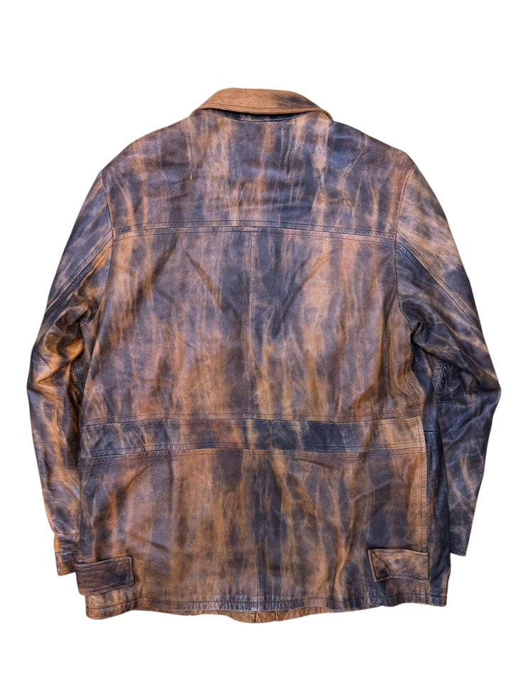 Vintage Italian distressed leather field jacket