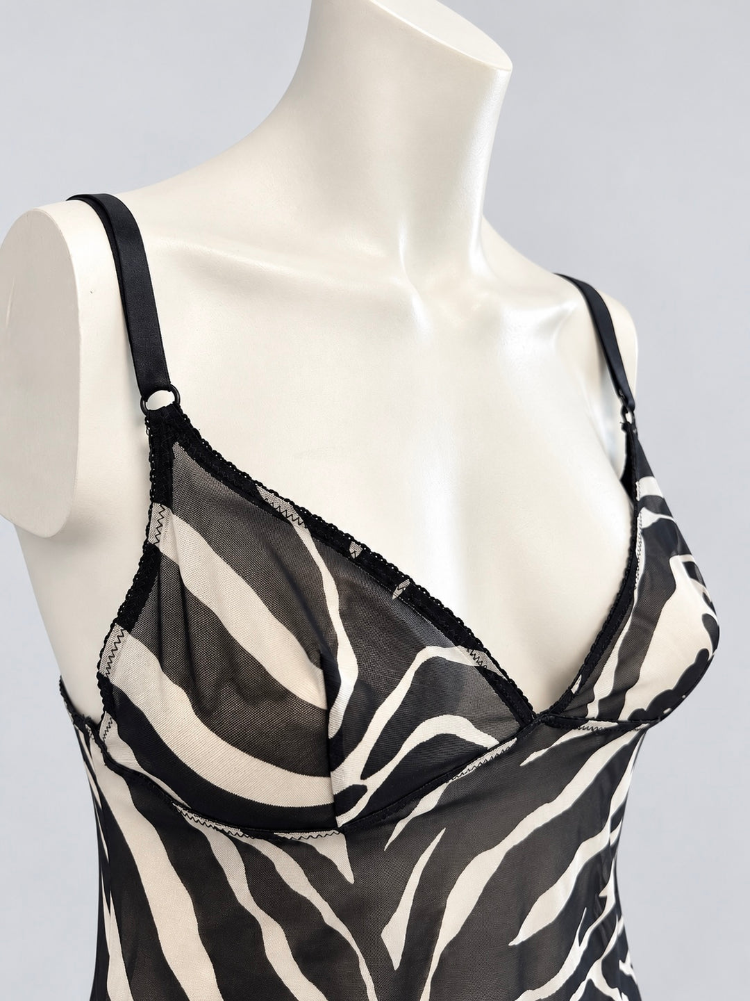 Dolce&Gabbana Underwear zebra print mesh slip dress