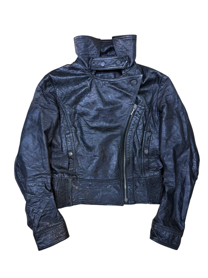 PINKO vintage cropped leather biker jacket