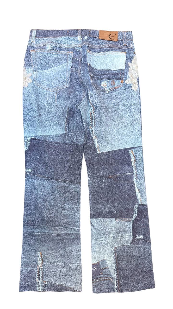 Just Cavalli printed trompe-l’œil denim pants