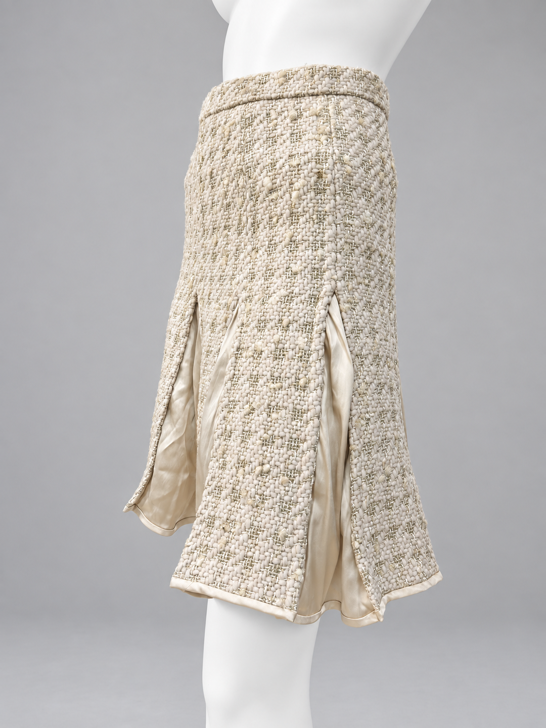 Blumarine metallic bouclé panelled midi skirt
