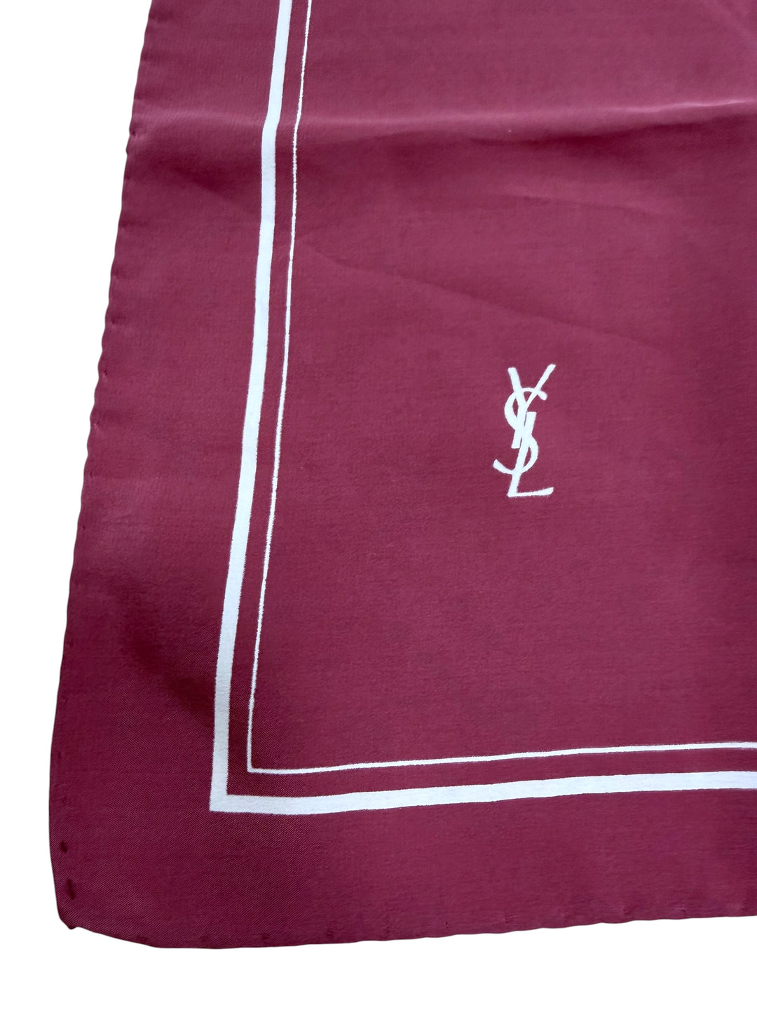 Vintage Yves Saint Laurent YSL silk scarf – burgundy monogram square scarf