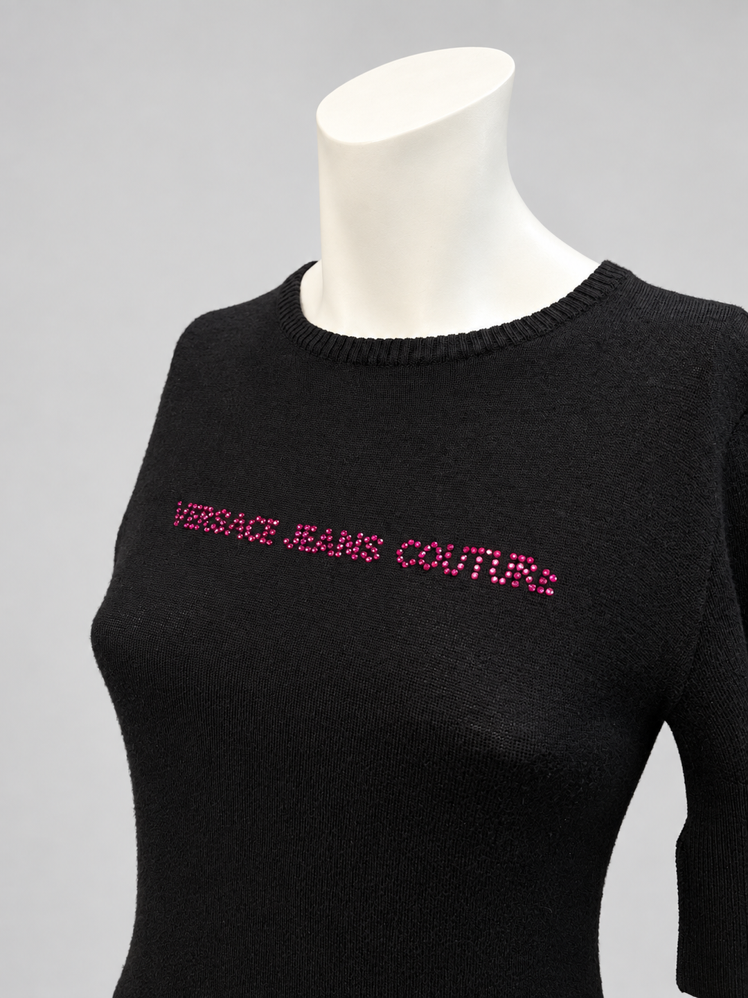 Versace Jeans Couture FW2003 crystallised rib knit dress