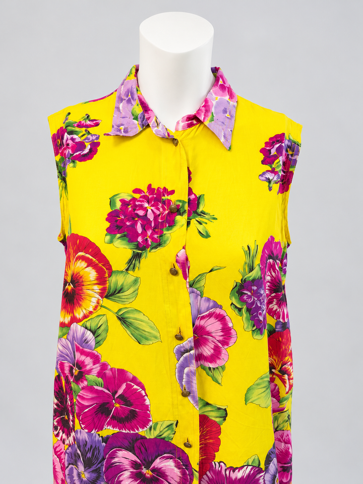 Versace Jeans Couture floral sleeveless shirt dress