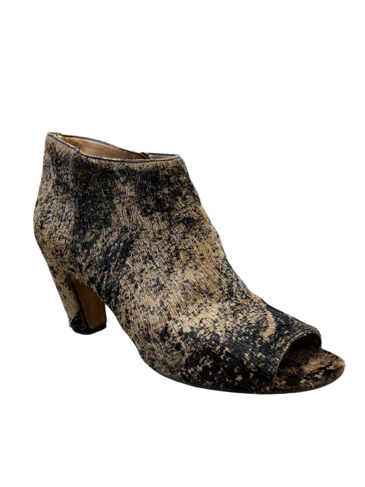 2000s Maison Martin Margiela Pony Hair Peep Toe Ankle Boots Size Eu40