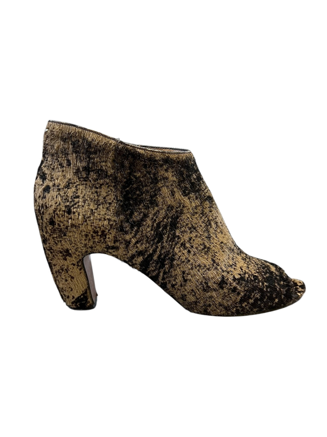 2000s Maison Martin Margiela Pony Hair Peep Toe Ankle Boots Size Eu40