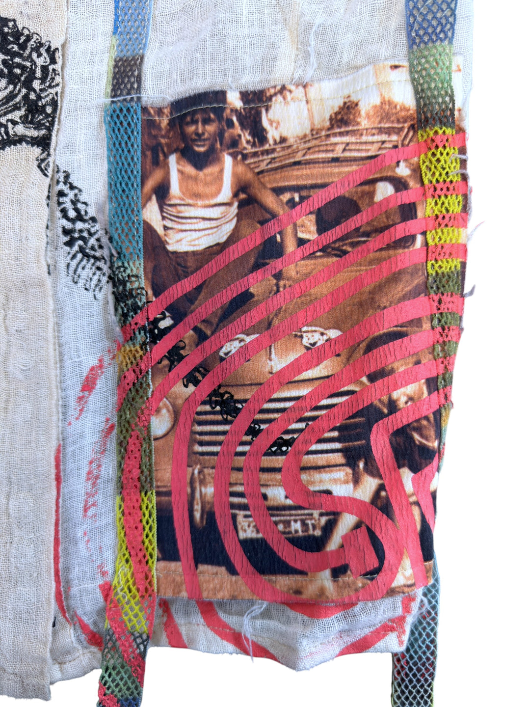 Pianura Studio artistic patchwork linen vest