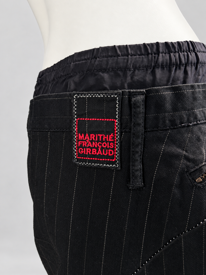 Marithé + François Girbaud pinstripe utility mini skirt