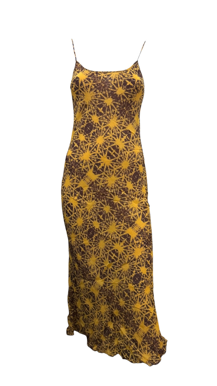 Jean Paul Gaultier abstract print slip maxi dress