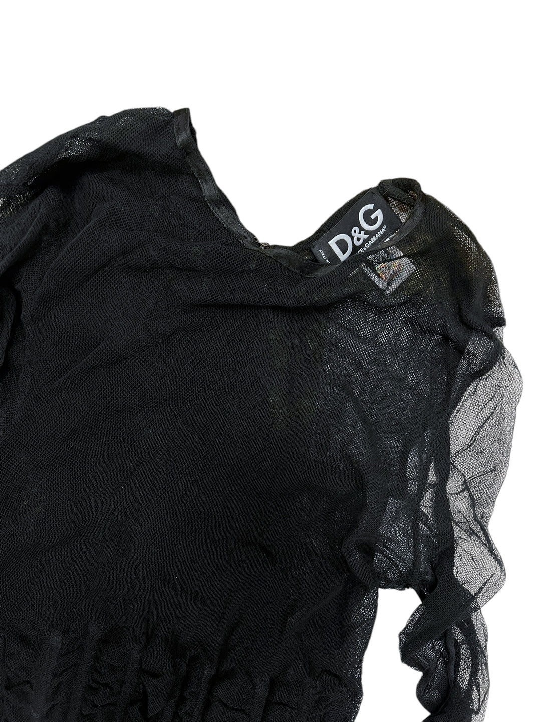 Dolce&Gabbana Vintage Corset Mesh Long Sleeve Top