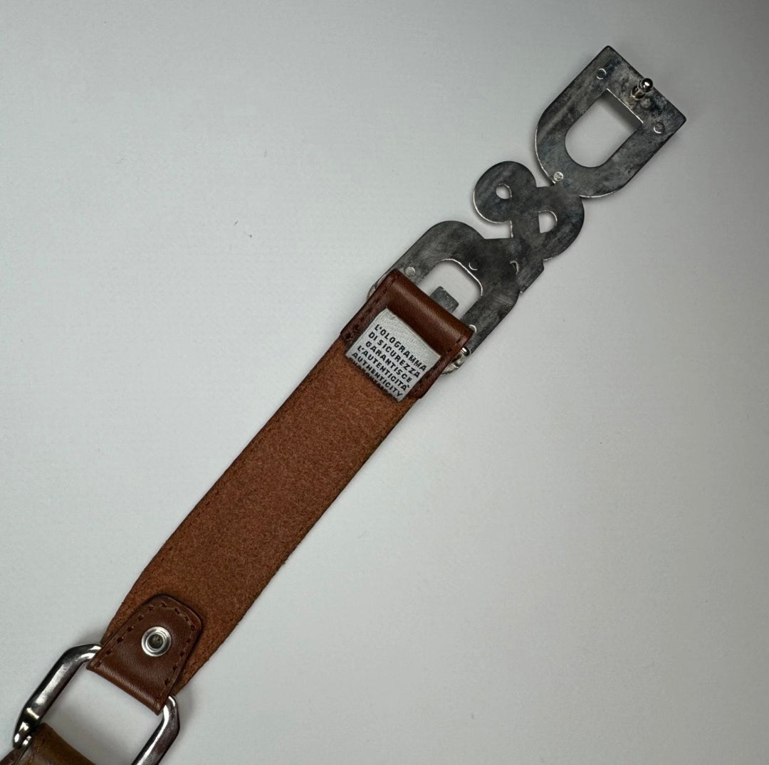 Dolce&Gabbana oversized logo buckle leather belt
