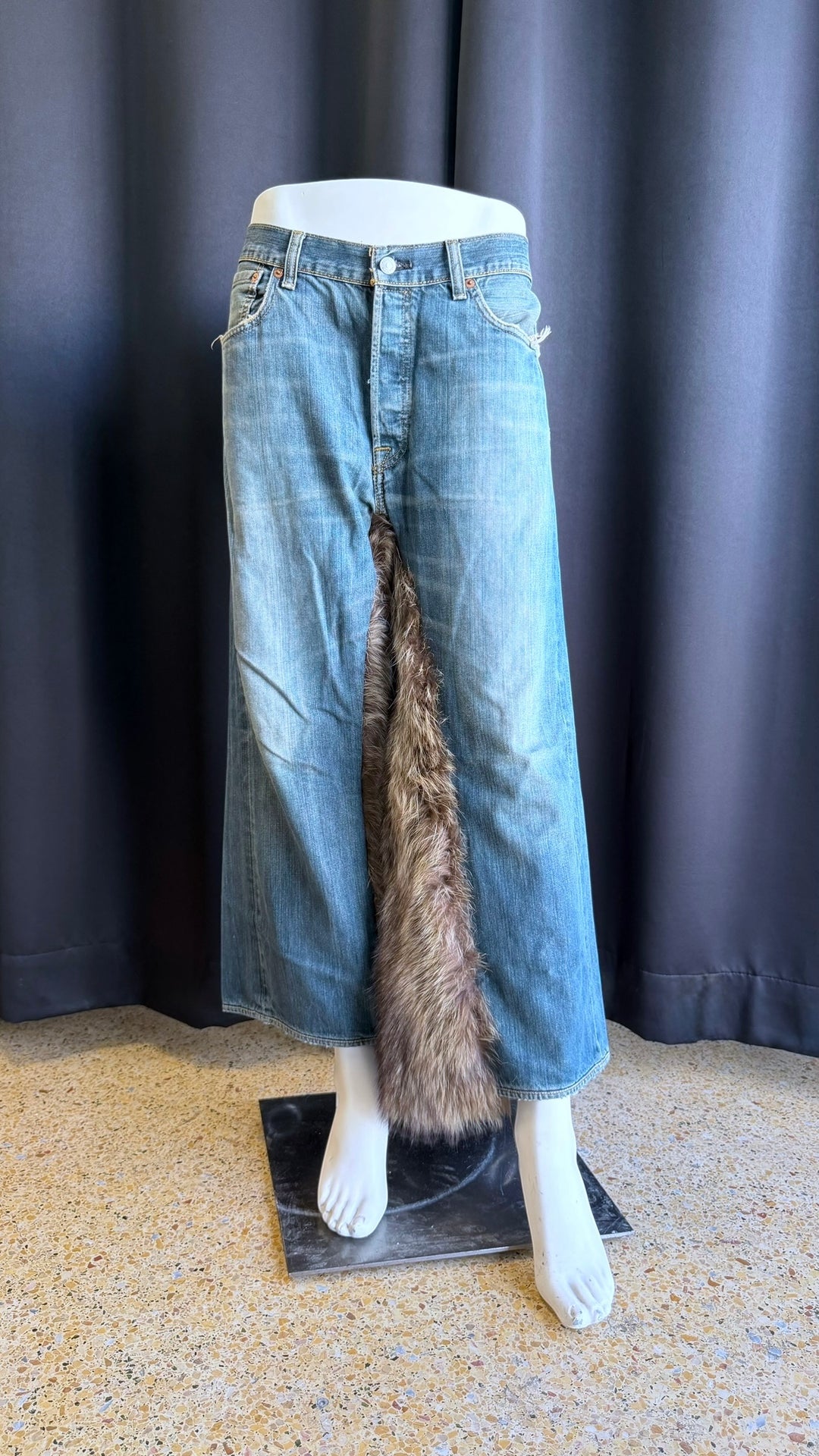 Levi’s reworked fur split maxi jeans men’s large
