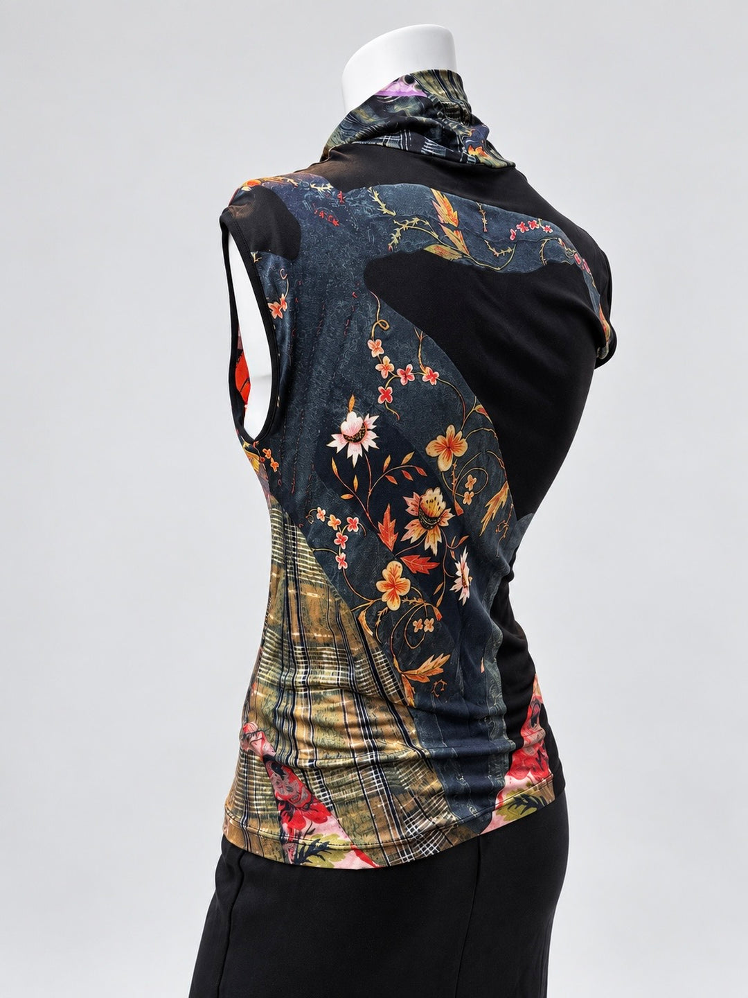 Just Cavalli patchwork floral sleeveless top
