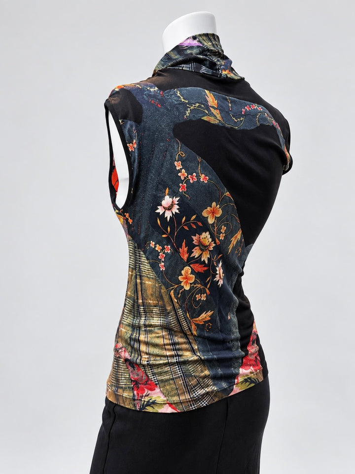 Just Cavalli patchwork floral sleeveless top