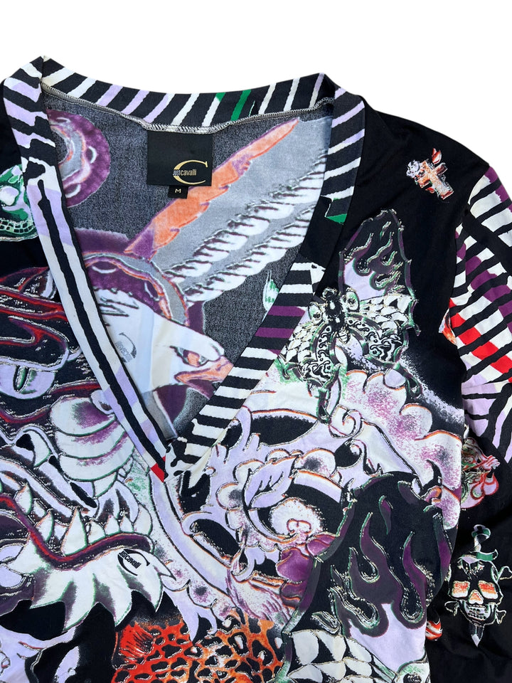Just Cavalli grunge print top medium