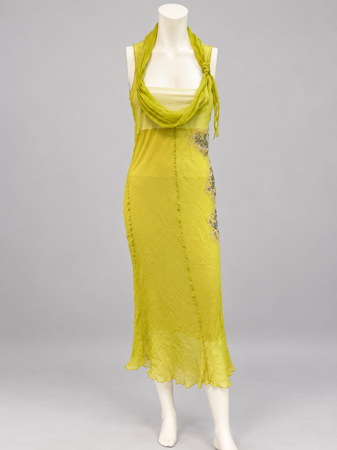 Paola Frani embellished silk midi dress