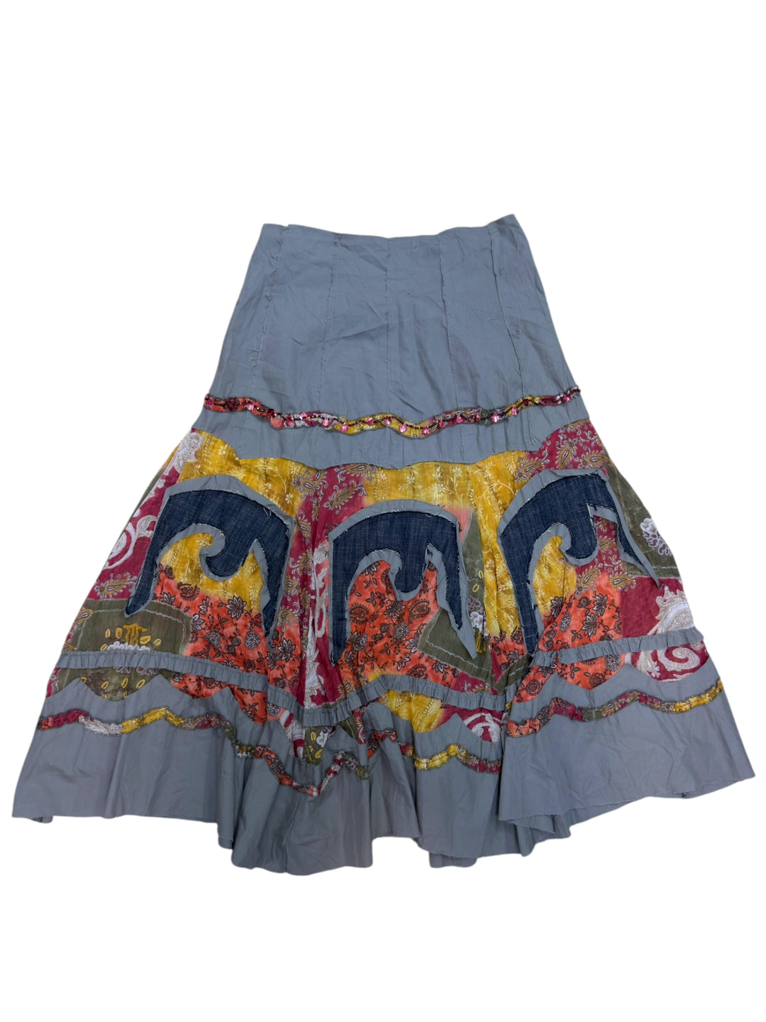 Rinascimento Linea Misquì patchwork denim panel skirt