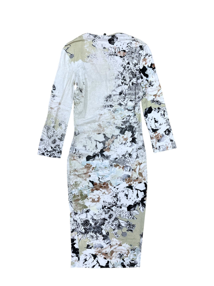 Just Cavalli Vintage Floral Bodycon Midi Dress Small