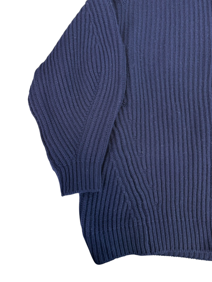 Acne Studios navy rib knit turtleneck sweater