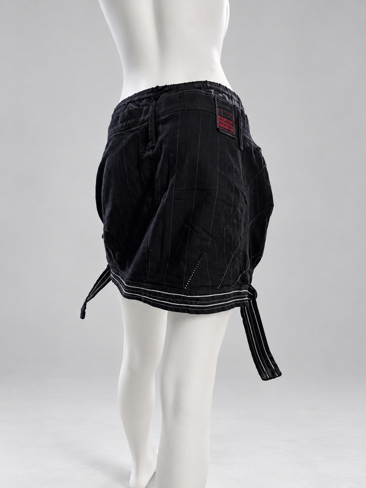 Marithé + François Girbaud pinstripe utility mini skirt