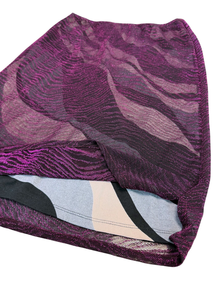 Custo Barcelona purple abstract mesh skirt