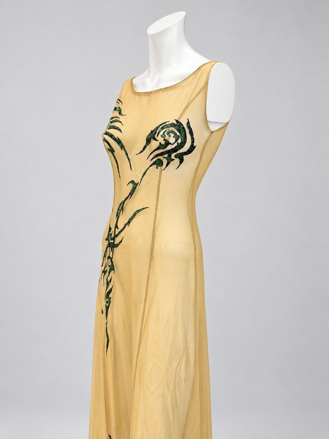2000s sheer embellished maxi dress