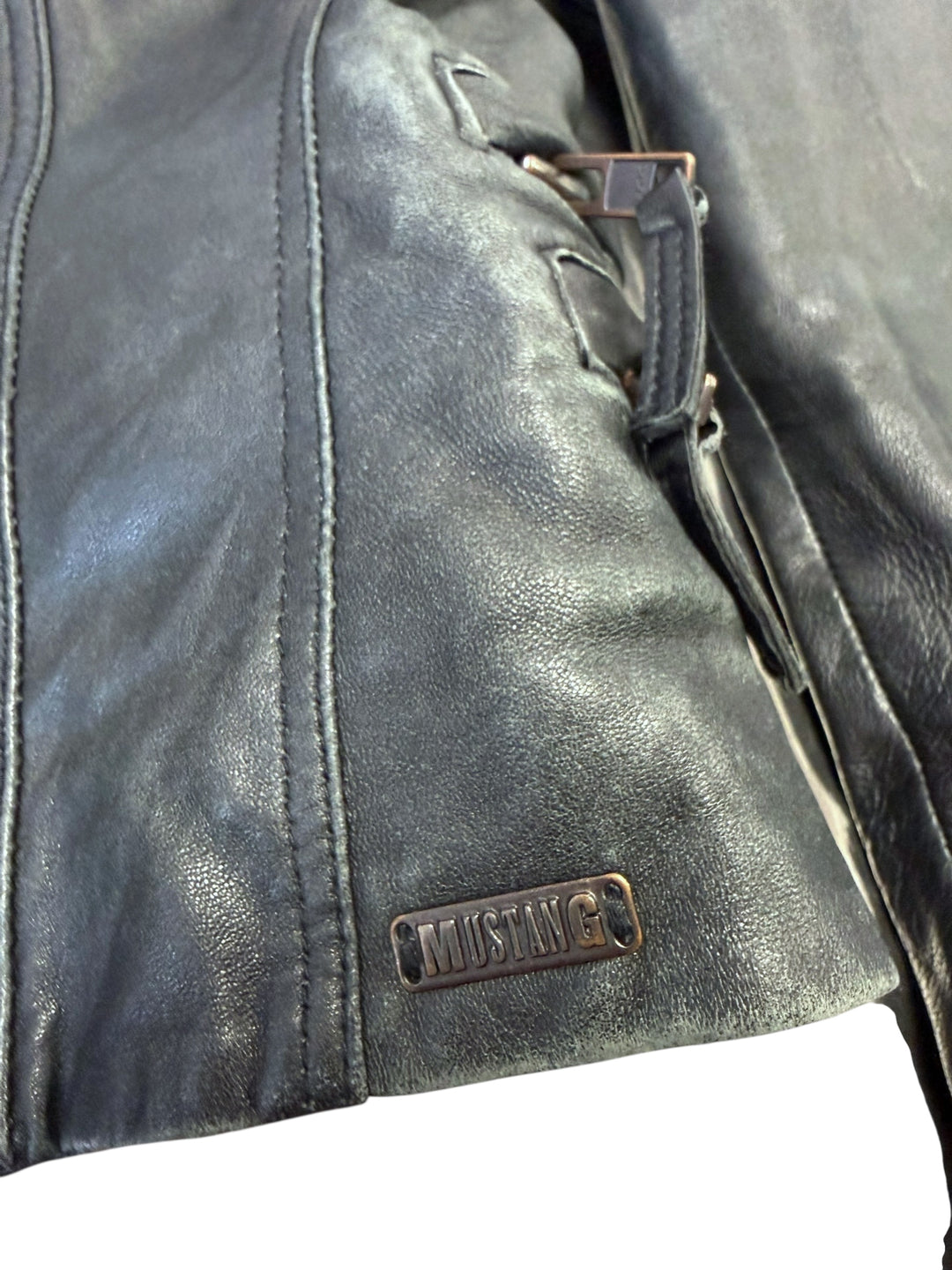 Mustang “Captiva” black leather biker jacket extra small